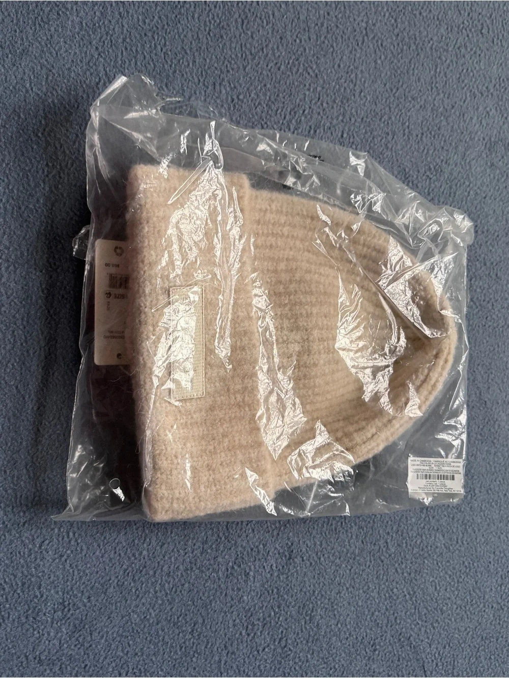 Favorite Daughter Cream Ribbed Knit Beanie